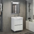 Comforty. Тумба-умывальник "Дублин-60" белый глянец с раковиной Comforty 8056
